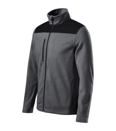 Rimeck Effect - Vállrészen és könyökén kopásálló, műanyag cipzáras unisex polár felső - Acélszürke - 3XL