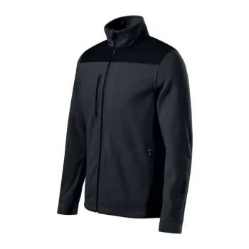   Rimeck Effect - Vállrészen és könyökén kopásálló, műanyag cipzáras unisex polár felső - Ébenszürke - 3XL