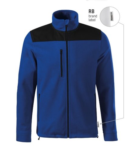 Rimeck Effect - Vállrészen és könyökén kopásálló, műanyag cipzáras unisex polár felső - Királykék - L (brand label)