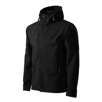   Malfini Nano - Nanotex® felületi kezeléses, kapucnis, vékony softshell férfi kabát - Fekete - S