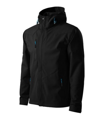Malfini Nano - Nanotex® felületi kezeléses, kapucnis, különleges softshell férfi kabát - Fekete - S