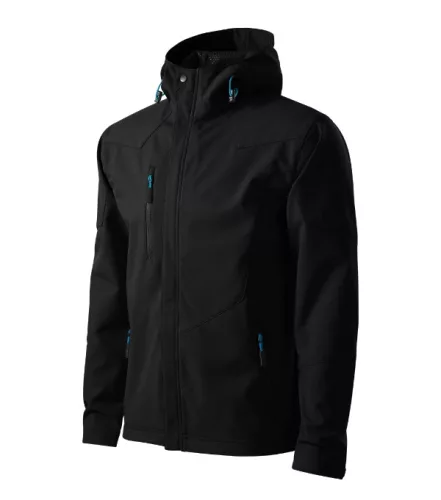 Malfini Nano - Nanotex® felületi kezeléses, kapucnis, vékony softshell férfi kabát - Fekete - XL