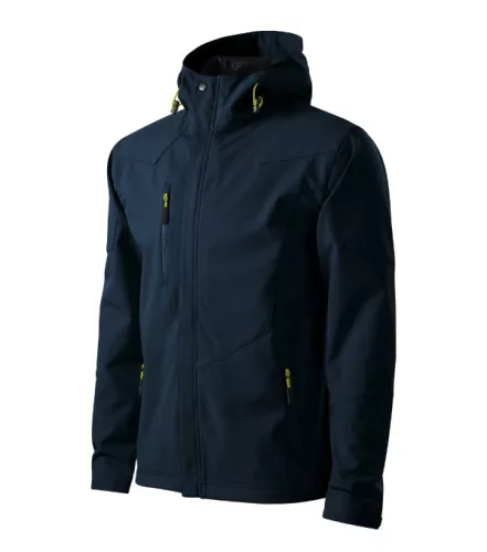 Malfini Nano - Nanotex® felületi kezeléses, kapucnis, vékony softshell férfi kabát - Tengerészkék - S
