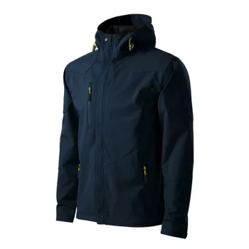   Malfini Nano - Nanotex® felületi kezeléses, kapucnis, vékony softshell férfi kabát - Tengerészkék - L