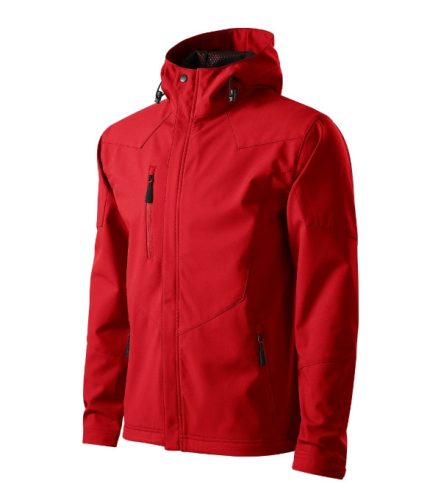 Malfini Nano - Nanotex® felületi kezeléses, kapucnis, különleges softshell férfi kabát - Piros - S