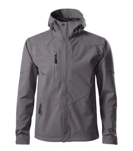 Malfini Nano - Nanotex® felületi kezeléses, kapucnis, vékony softshell férfi kabát - Acélszürke - XL