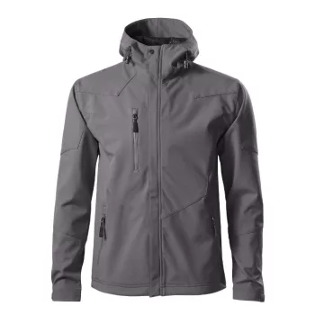   Malfini Nano - Nanotex® felületi kezeléses, kapucnis, vékony softshell férfi kabát - Acélszürke - 3XL