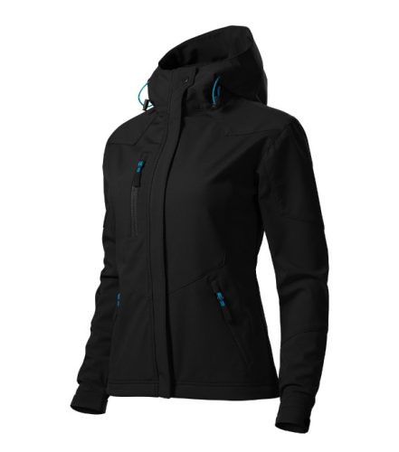 Malfini Nano - Nanotex® felületi kezeléses, kapucnis, különleges softshell női kabát - Fekete - XS