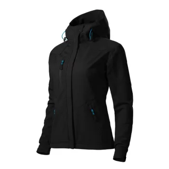   Malfini Nano - Nanotex® felületi kezeléses, kapucnis, vékony softshell női kabát - Fekete - S