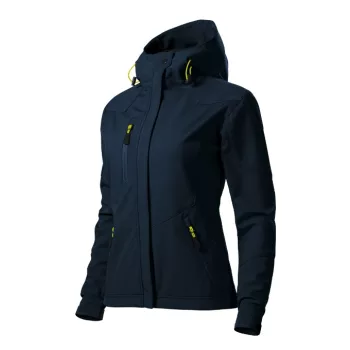   Malfini Nano - Nanotex® felületi kezeléses, kapucnis, vékony softshell női kabát - Tengerészkék - L