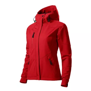   Malfini Nano - Nanotex® felületi kezeléses, kapucnis, vékony softshell női kabát - Piros - M