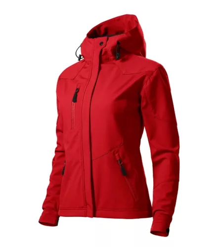 Malfini Nano - Nanotex® felületi kezeléses, kapucnis, vékony softshell női kabát - Piros - 2XL