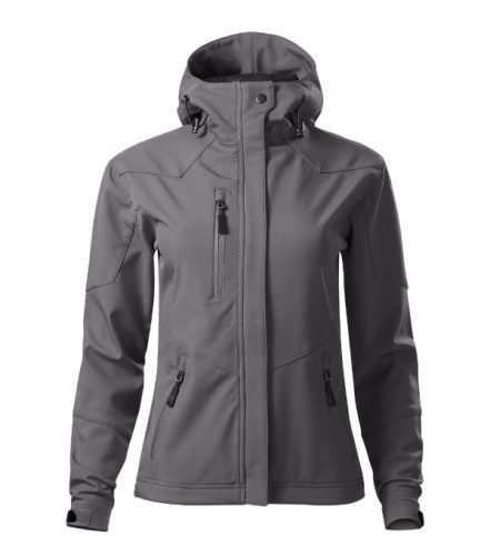 Malfini Nano - Nanotex® felületi kezeléses, kapucnis, különleges softshell női kabát - Acélszürke - XS