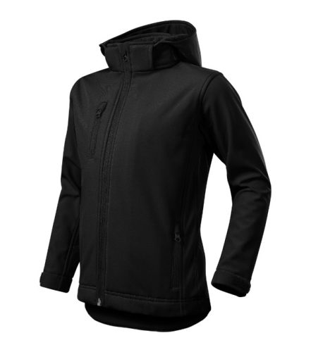 Malfini Performance - eltávolítható kapucnis, softshell gyerek kabát - Fekete - 122 cm/6 éves