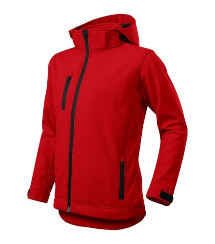 Malfini Performance - eltávolítható kapucnis, softshell gyerek kabát - Piros - 122 cm/6 éves