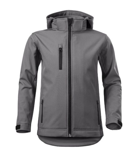 Malfini Performance - eltávolítható kapucnis, softshell gyerek kabát - Acélszürke - 122 cm/6 éves