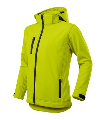 Malfini Performance - eltávolítható kapucnis, softshell gyerek kabát - Lime - 134 cm/8 éves