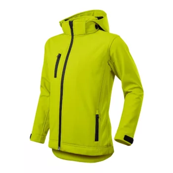  Malfini Performance - eltávolítható kapucnis, softshell gyerek kabát - Lime - 146 cm/10 éves