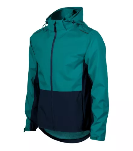 Malfini Rainbow - Vékony, könnyű, vízálló anyagú, levehető kapucnis férfi jacket - Smaragdzöld - S