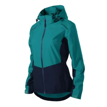   Malfini Rainbow - Vékony, könnyű, vízálló anyagú, levehető kapucnis női jacket - Smaragdzöld - XS