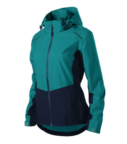 Malfini Rainbow - Vékony, könnyű, vízálló anyagú, levehető kapucnis női jacket - Smaragdzöld - XS