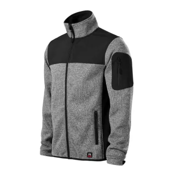   Rimeck Casual - Kötött és polár kombinációjából készült férfi felső - Kötött melanzs világosszürke - 3XL