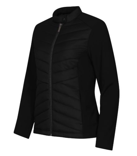 Malfini Premium Cross - Karcsúsított, steppelt és softshell anyag kombinációjából készült hibrid női kabát - Fekete - 2XL