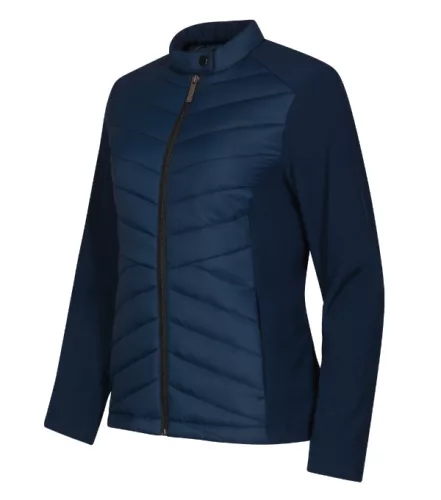 Malfini Premium Cross - Karcsúsított, steppelt és softshell anyag kombinációjából készült hibrid női kabát - Tengerészkék - S
