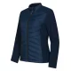 Malfini Premium Cross - Karcsúsított, steppelt és softshell anyag kombinációjából készült hibrid női kabát - Tengerészkék - M