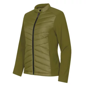   Malfini Premium Cross - Karcsúsított, steppelt és softshell anyag kombinációjából készült hibrid női kabát - Avokádózöld - 2XL