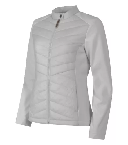 Malfini Premium Cross - Karcsúsított, steppelt és softshell anyag kombinációjából készült hibrid női kabát - Ezüstszürke - M