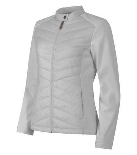 Malfini Premium Cross - Karcsúsított, steppelt és softshell anyag kombinációjából készült hibrid női kabát - Ezüstszürke - 2XL