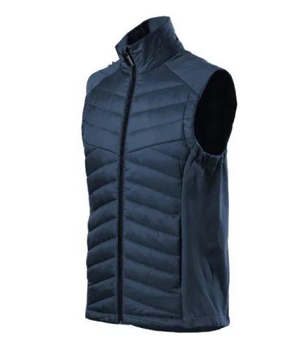 Malfini Premium Cross - Steppelt és softshell anyag kombinációjából készült hibrid férfi mellény - Tengerészkék - M