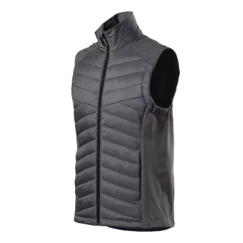   Malfini Premium Cross - Steppelt és softshell anyag kombinációjából készült hibrid férfi mellény - Világos anthracit - S