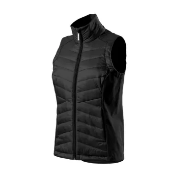   Malfini Premium Cross - Karcsúsított, steppelt és softshell anyag kombinációjából készült hibrid női mellény - Fekete - S