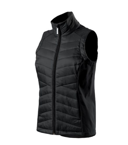 Malfini Premium Cross - Karcsúsított, steppelt és softshell anyag kombinációjából készült hibrid női mellény - Fekete - S