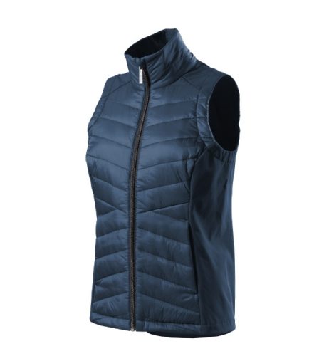 Malfini Premium Cross - Karcsúsított, steppelt és softshell anyag kombinációjából készült hibrid női mellény - Tengerészkék - S