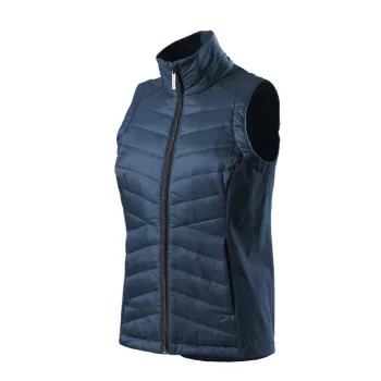   Malfini Premium Cross - Karcsúsított, steppelt és softshell anyag kombinációjából készült hibrid női mellény - Tengerészkék - M