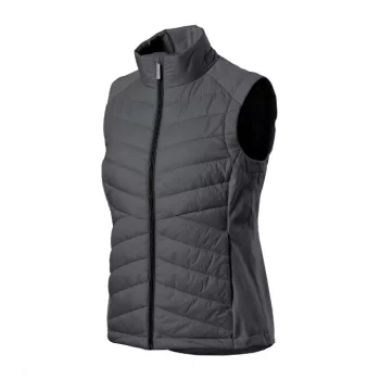  Malfini Premium Cross - Karcsúsított, steppelt és softshell anyag kombinációjából készült hibrid női mellény - Világos anthracit - XS