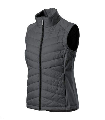 Malfini Premium Cross - Karcsúsított, steppelt és softshell anyag kombinációjából készült hibrid női mellény - Világos anthracit - S