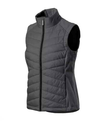 Malfini Premium Cross - Karcsúsított, steppelt és softshell anyag kombinációjából készült hibrid női mellény - Világos anthracit - XL
