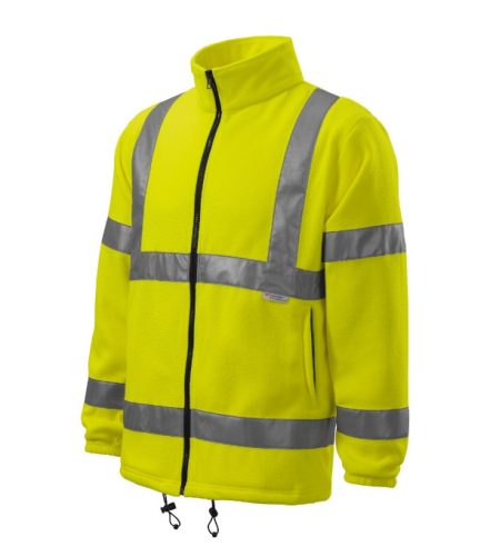 Rimeck HV Fleece Jacket - Hőtartó, fluoreszkáló anyagú, jólláthatósági unisex polár felső - Fluoreszkáló sárga - M