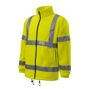   Rimeck HV Fleece Jacket - Hőtartó, fluoreszkáló anyagú, jólláthatósági unisex polár felső - Fluoreszkáló sárga - L