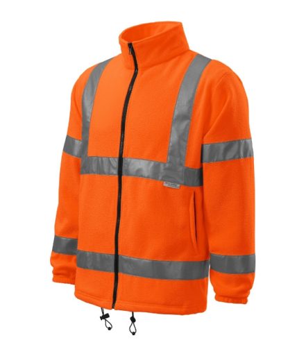 Rimeck HV Fleece Jacket - Hőtartó, fluoreszkáló anyagú, jólláthatósági unisex polár felső - Fluoreszkáló narancssárga - M
