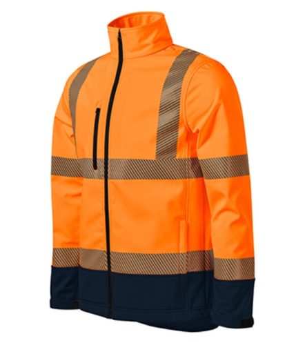 Rimeck HV Drop - Vízálló, lélegző, fluoreszkáló anyagú softshell unisex kabát - Fluoreszkáló narancssárga - 4XL