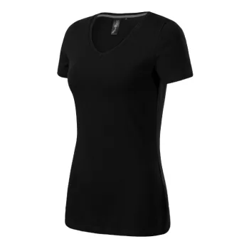   Malfini Prémium Action V-neck - Sztreccs anyagú, V nyakú női póló - Fekete - M