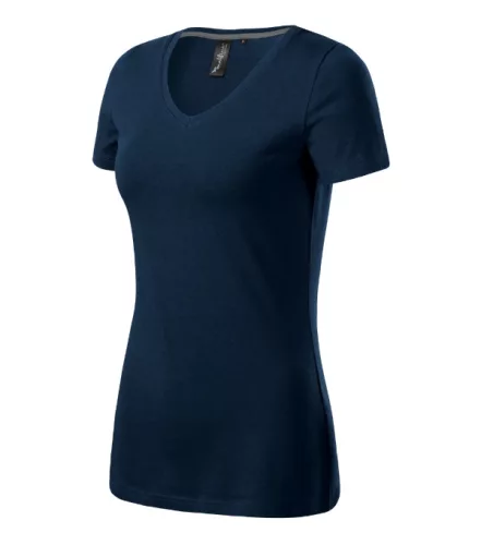 Malfini Prémium Action V-neck - Sztreccs anyagú, V nyakú női póló - Tengerészkék - M