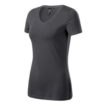   Malfini Prémium Action V-neck - Sztreccs anyagú, V nyakú női póló - Világos anthracit - L