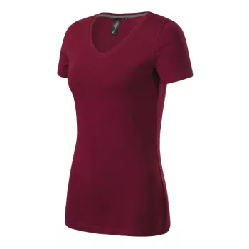   Malfini Prémium Action V-neck - Sztreccs anyagú, V nyakú női póló - Garnet - M