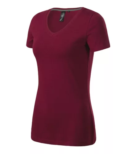 Malfini Prémium Action V-neck - Sztreccs anyagú, V nyakú női póló - Garnet - XL